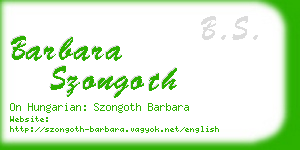 barbara szongoth business card